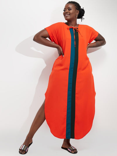 Salok Tanzi Maxi Dress - Orange - Shopzetu