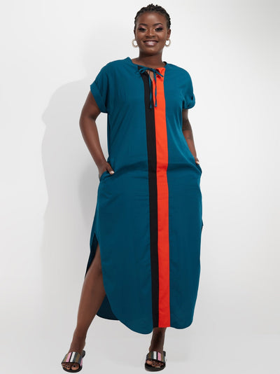 Salok Tanzi Maxi Dress - Teal - Shop Zetu Kenya