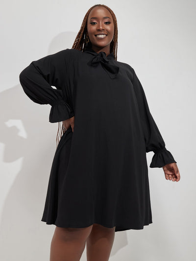 Salok Zanzi Shift Dress - Black - Shopzetu