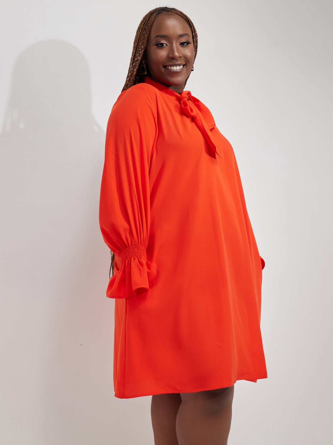 Salok Zanzi Shift Dress - Orange - Shopzetu