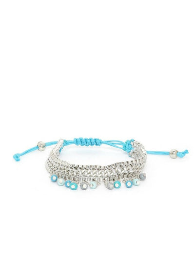 Slaks World Fashion Sky Blue And silver Bracelet - Sky Blue - Shopzetu