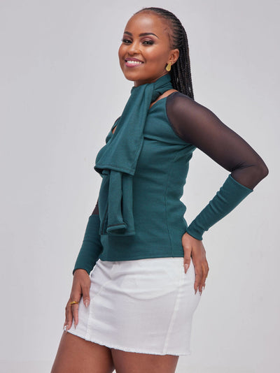 Smash By Kaly Style Icon Sweater Top Slim Fit - Green - Shopzetu