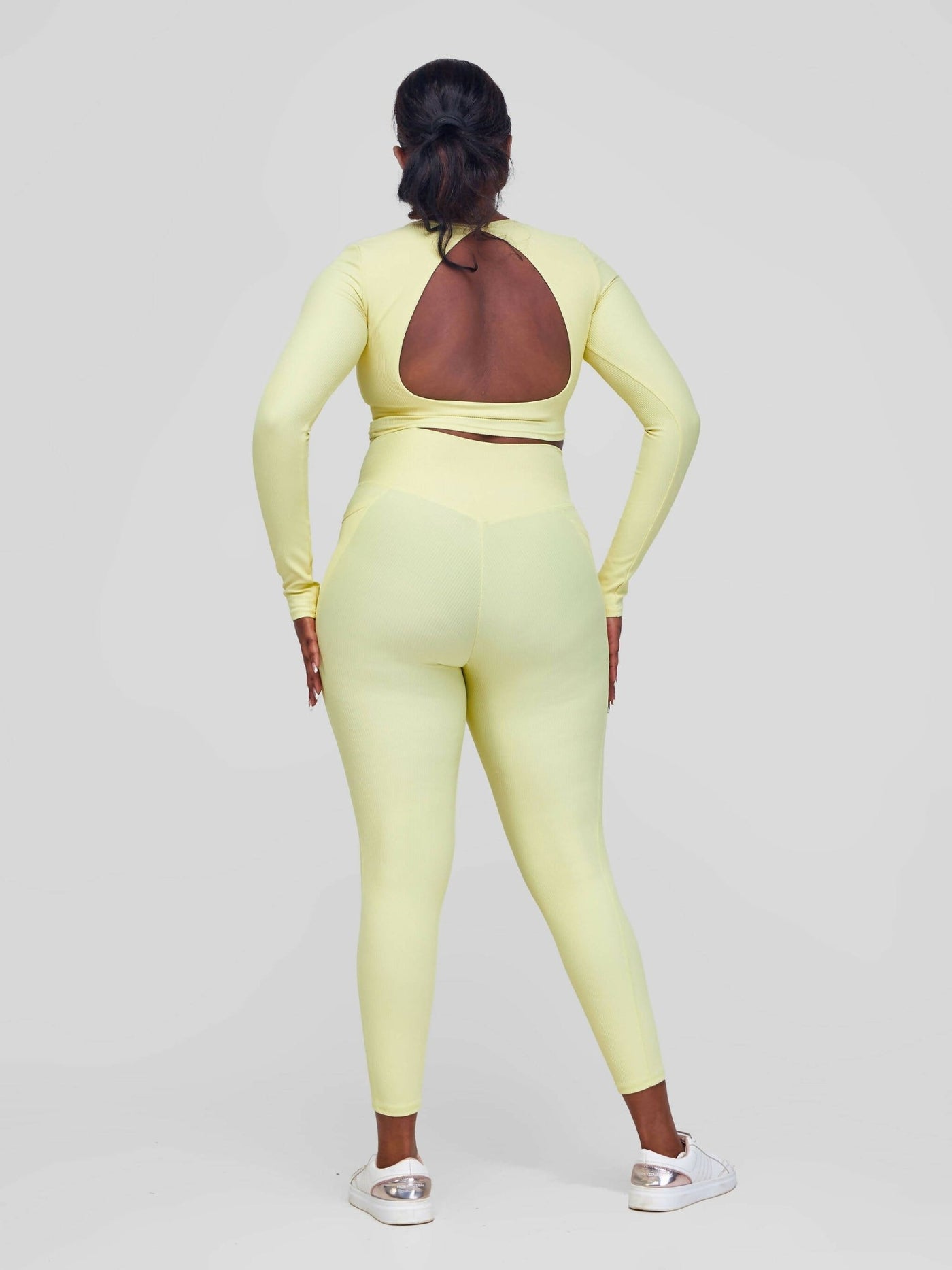 Fabtive Maridadi Long Sleeved Set - Yellow - Shopzetu
