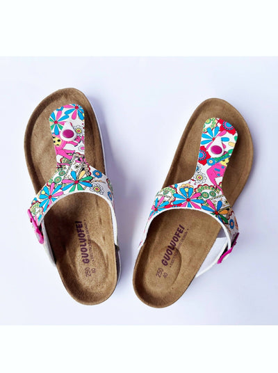 Foot Tadaah Comfortable & Quality Cork Sandals - Pink Floral - Shopzetu