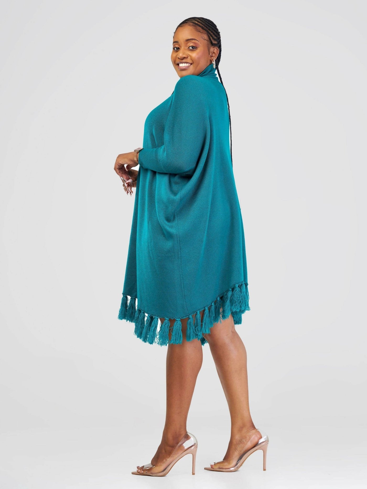 Anel's Knitwear Salsa Dress - Teal - Shopzetu