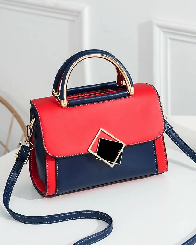 Slaks World Fashion Medium Size Casual Handbag - Red & Blue - Shopzetu