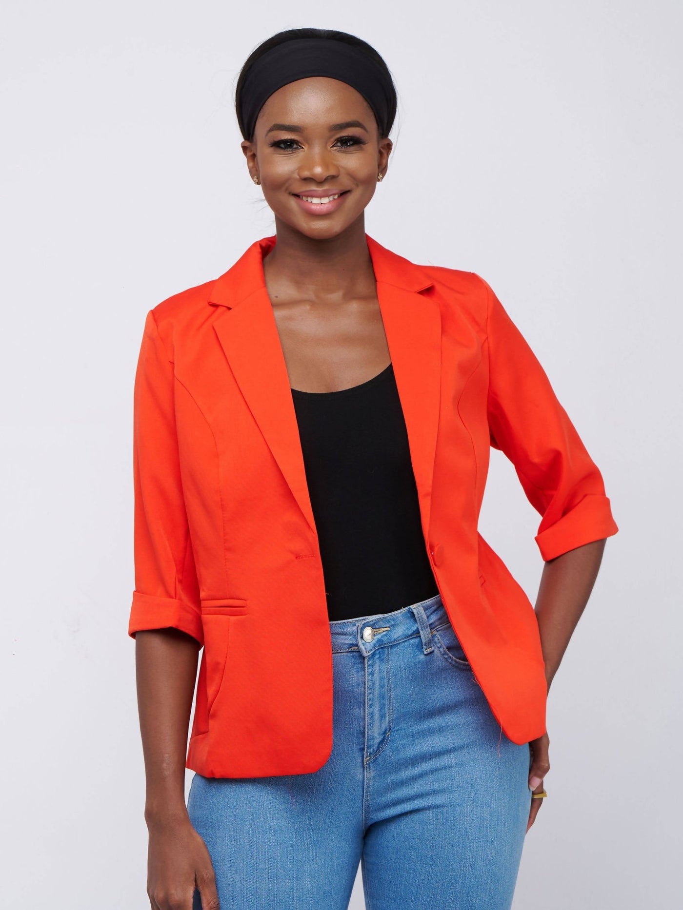 The Fashion Frenzy 3/4 Sleeved Blazer - Red - Shop Zetu Kenya