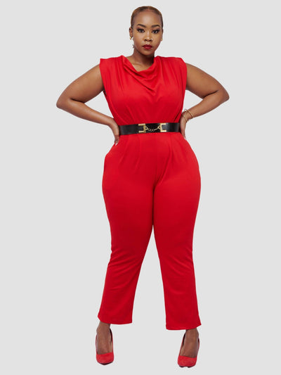 The Fashion Frenzy Inaya Jumpsuit - Red - Shop Zetu Kenya