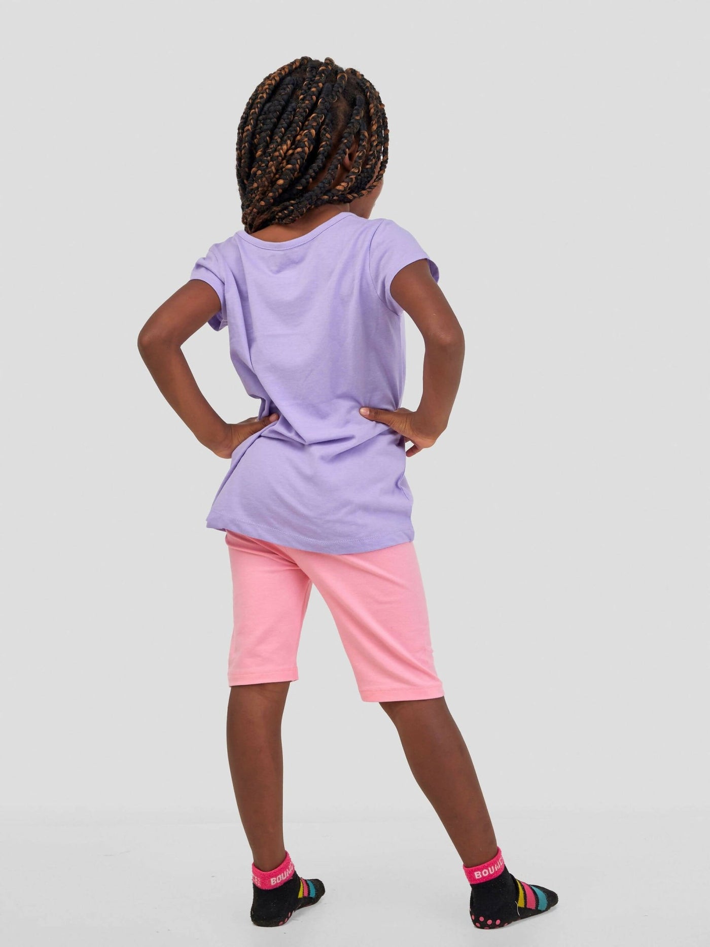 Inken Solid Short Sleeve Hi-Lo T-shirt - Lavender - Shopzetu