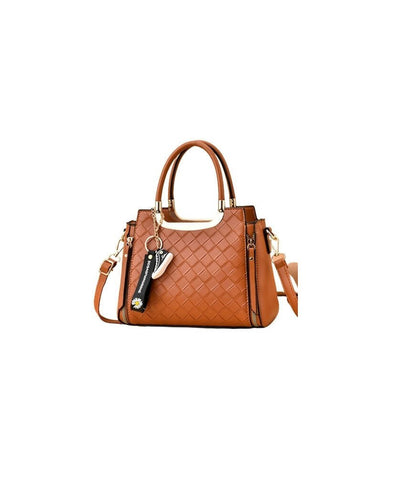 Slaks World Fashion Textured Office Handbag - Brown - Shopzetu