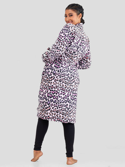 Dewuor Animal Print House Gown - Pink - Shopzetu