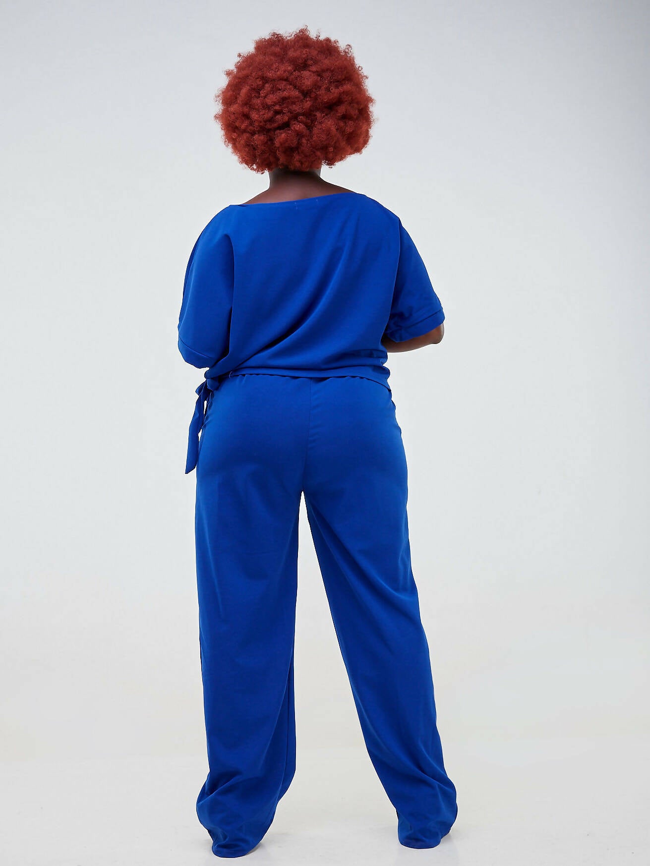 Dd Holdings Gertrudes Wide Leg Pant With Short Sleeve Top - Blue - Shopzetu