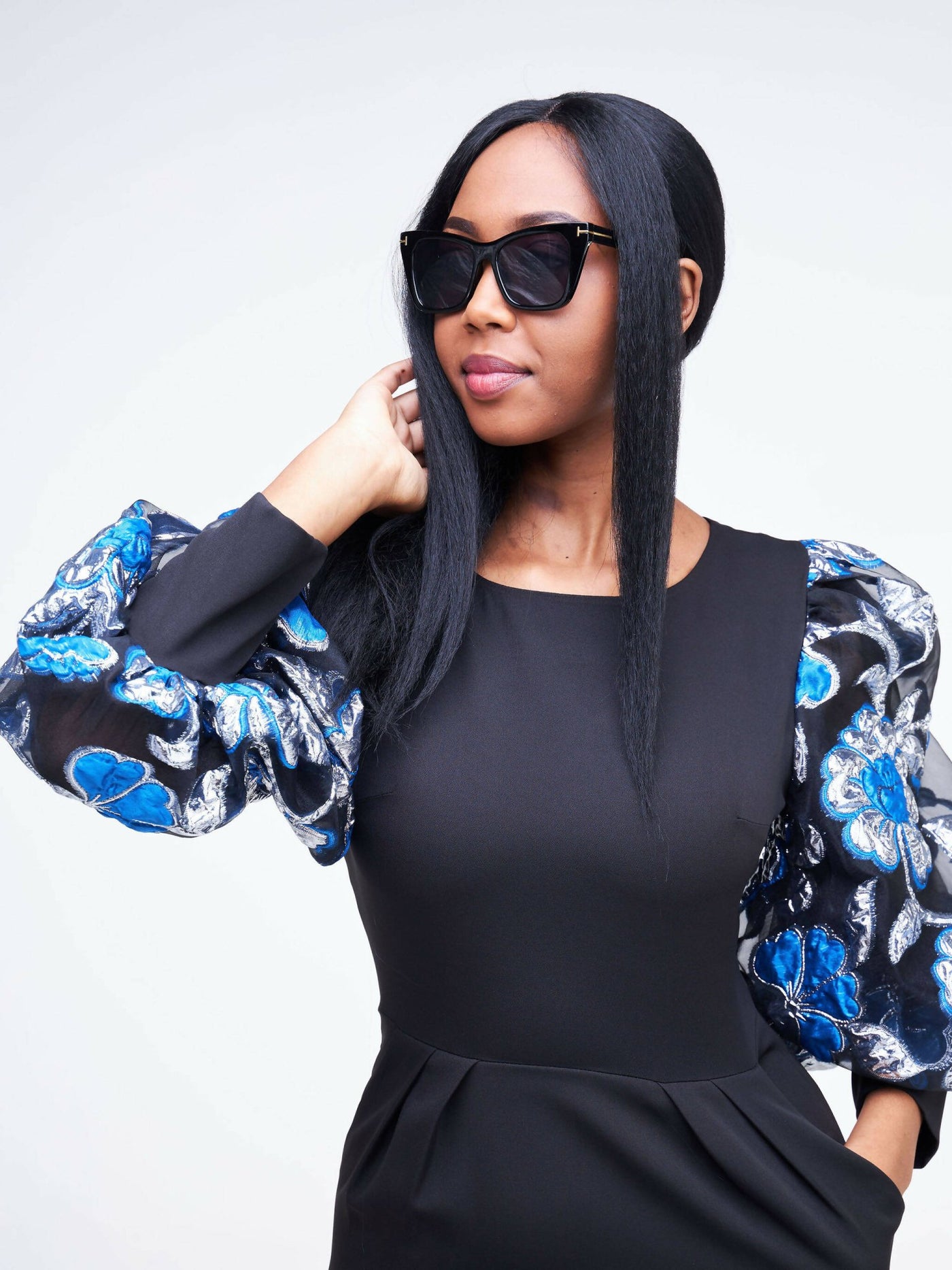 The Fashion Frenzy Puff Sleeves Dress - Black - Shopzetu