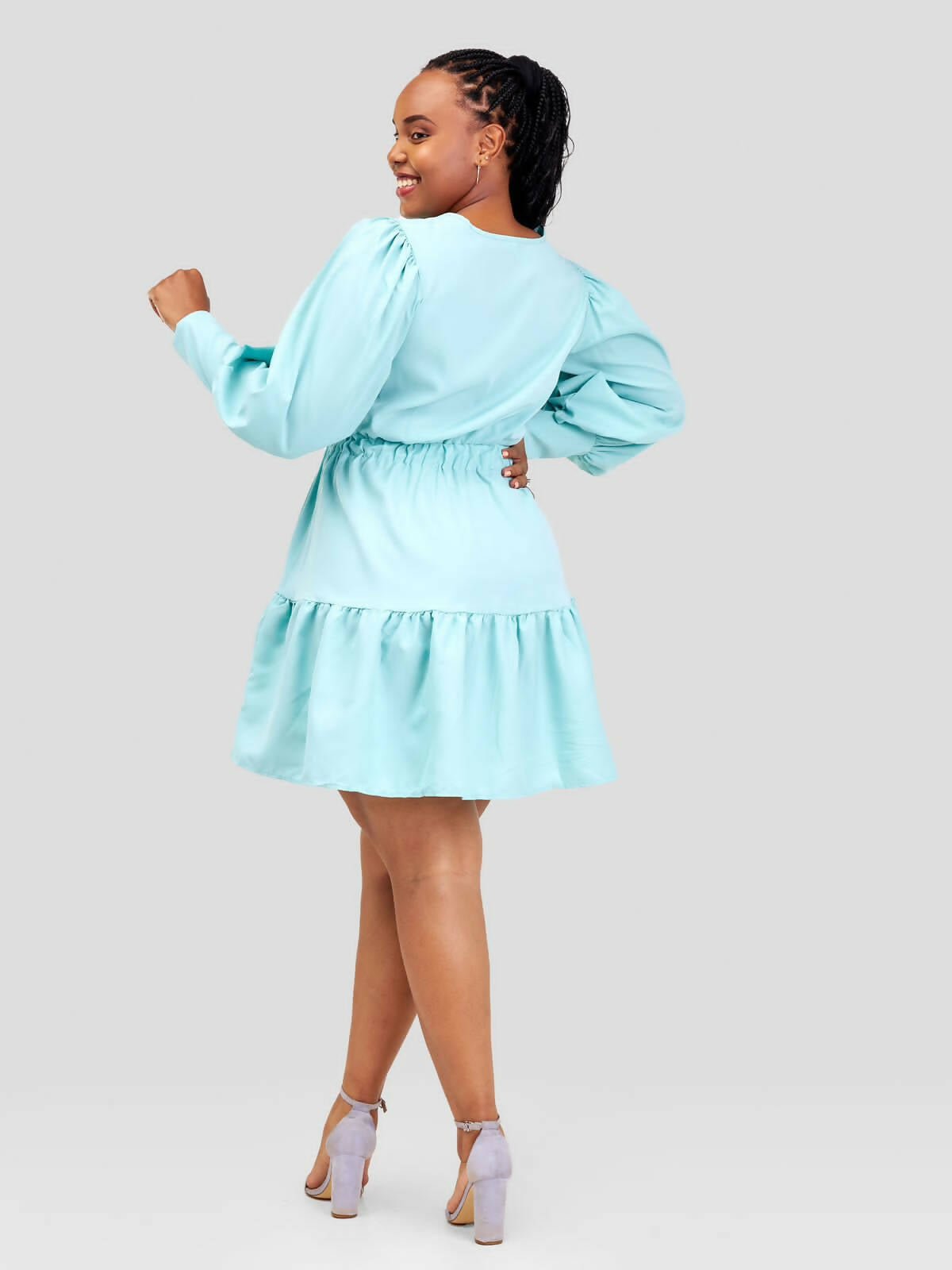 Stylish Sisters/Short and Mini Dress - Turquoise Blue - Shopzetu