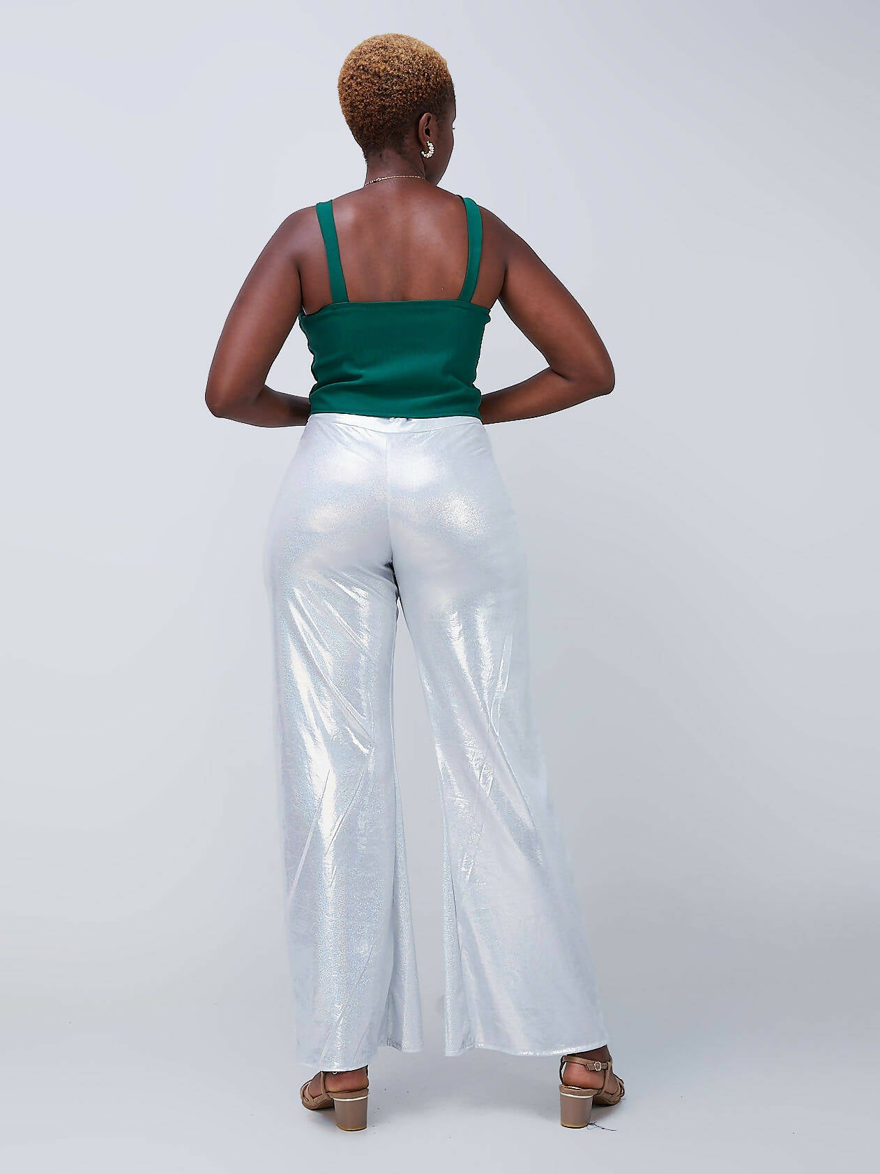 Da'joy Fashions Sequined Pants - Silver - Shopzetu