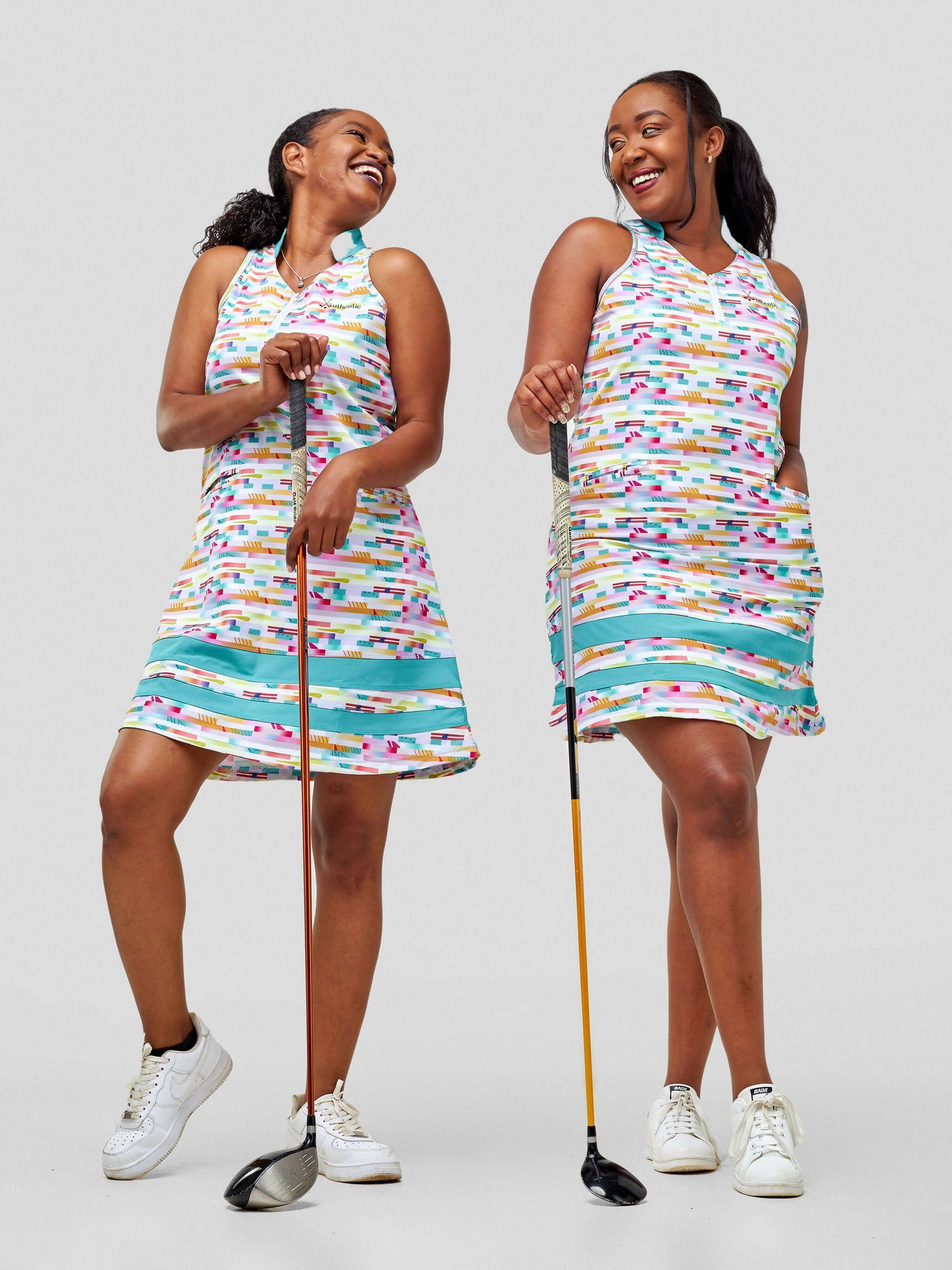 Authentic Golf Dress - Multicolored/ Teal Print