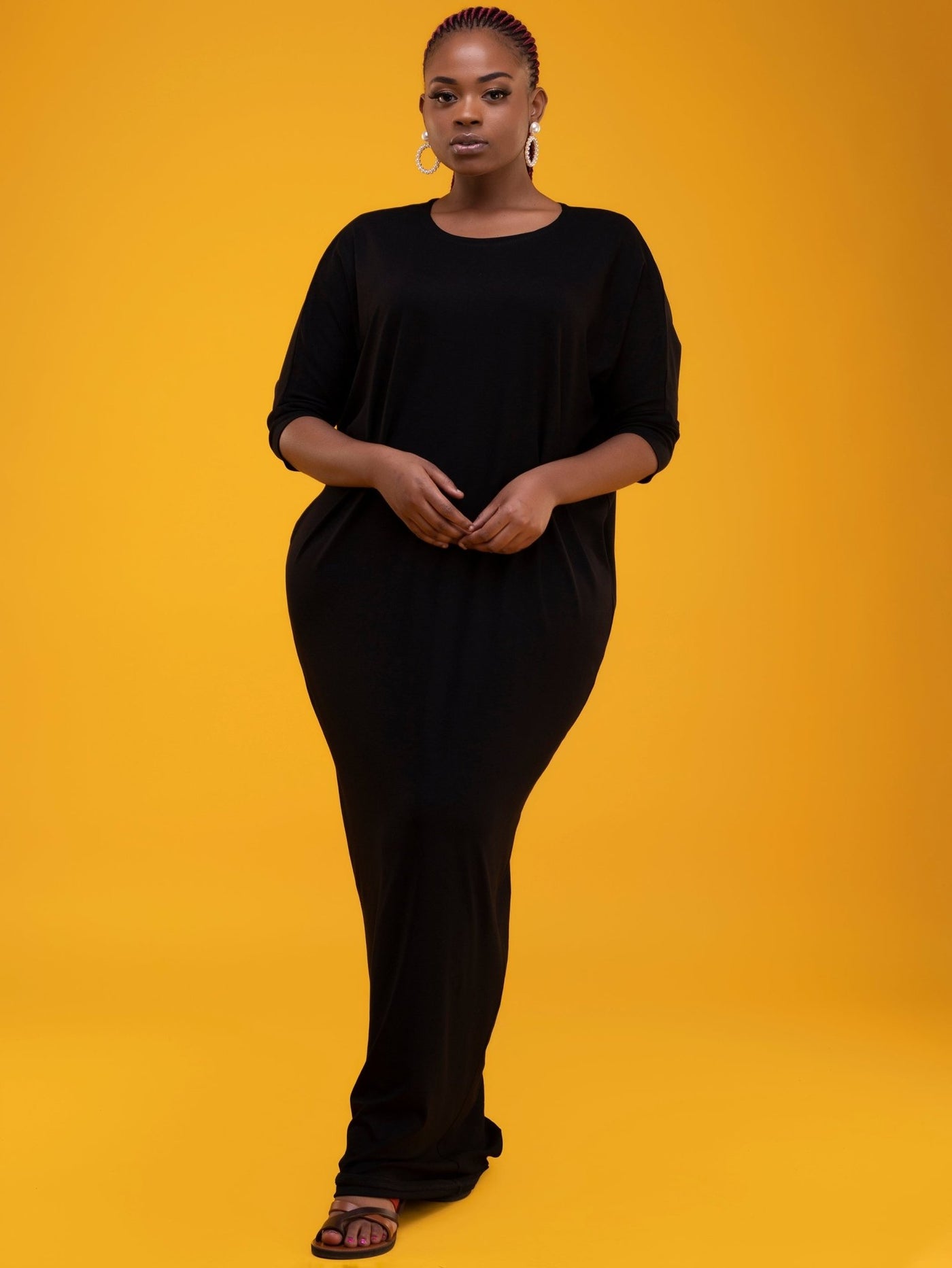 Vivo Basic Dolman Maxi Dress - Black - Shop Zetu Kenya