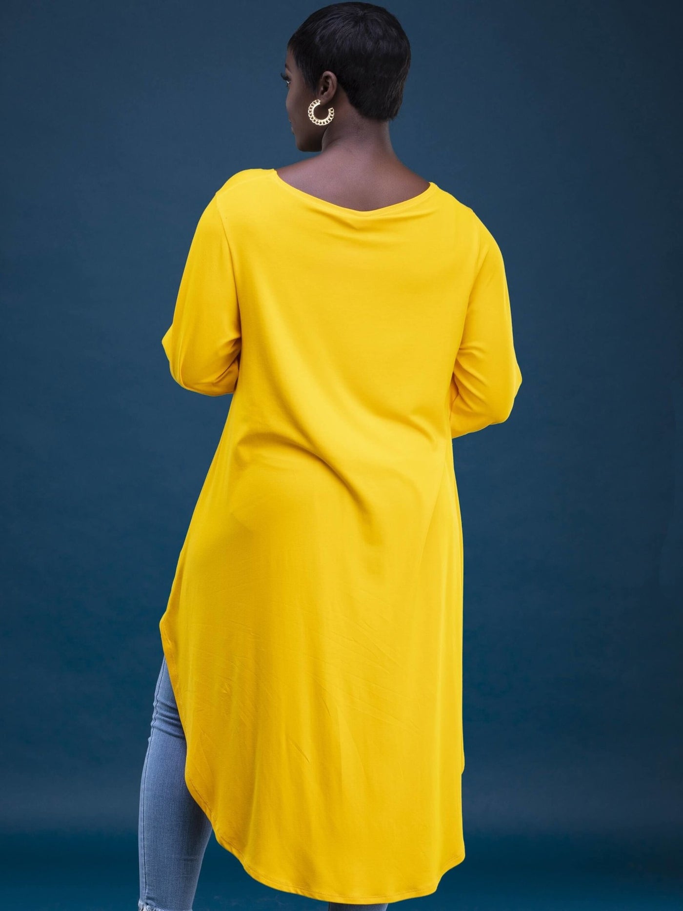 Vivo Basic Nalia High Low Jersey Top - Yellow - Shop Zetu Kenya