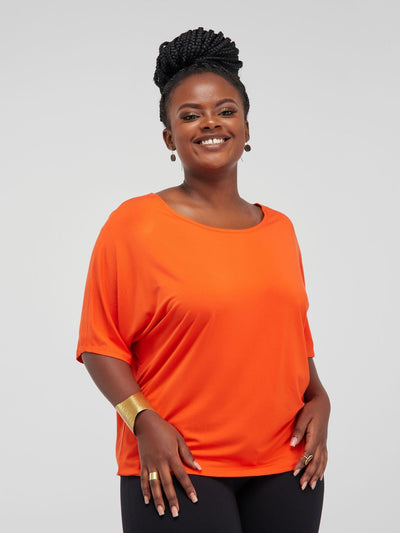 Vivo Basic Sienna Jersey Top - Orange - Shop Zetu Kenya