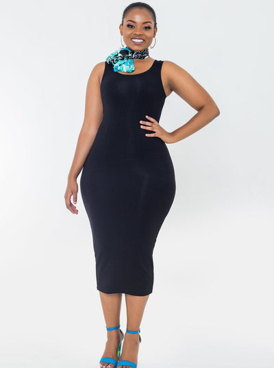 Vivo Basic Sleeveless Leila Bodycon Dress - Black - Shop Zetu Kenya