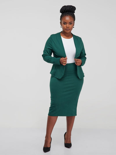 Vivo Basic Straight Skirt - Dark Green - Shop Zetu Kenya