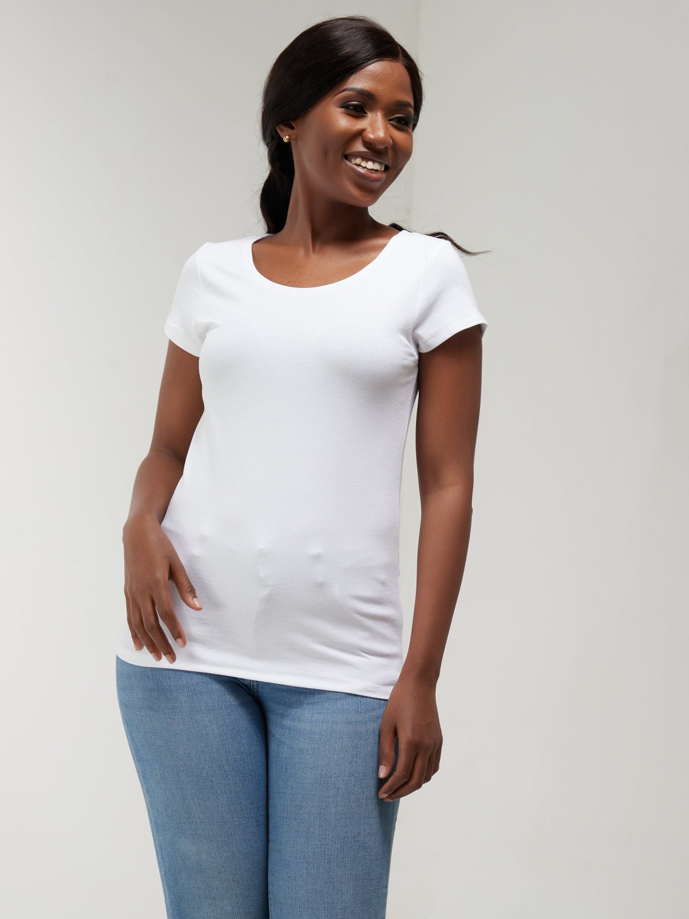 Vivo Basic Val Cap Sleeve Top - White - Shopzetu