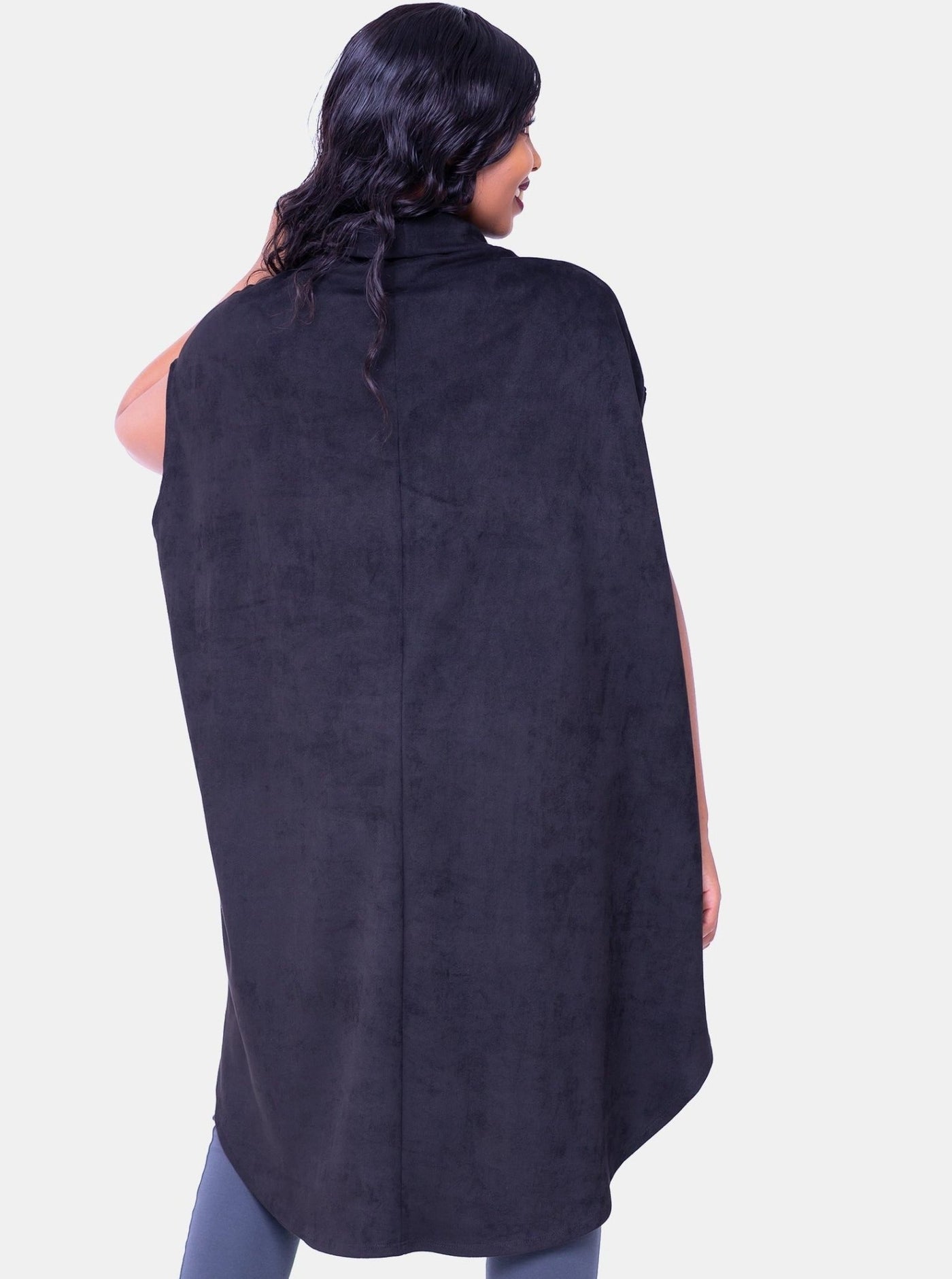 Vivo Binti High Low Poncho - Black - Shopzetu