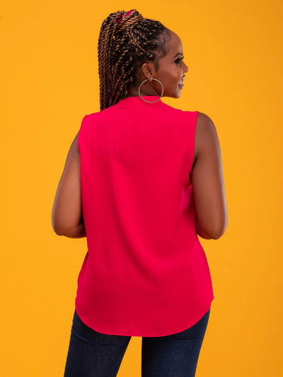 Vivo Bissa Sleeveless Side Bow Top - Pink - Shop Zetu Kenya