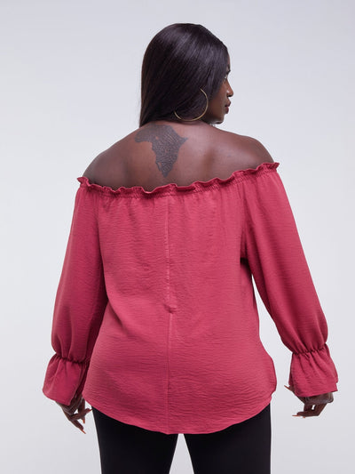 Vivo Jema Off Shoulder Top - Dusty Pink - Shop Zetu Kenya