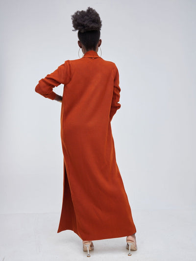 Vivo Long Sleeve Maxi Waterfall - Rust - Shopzetu