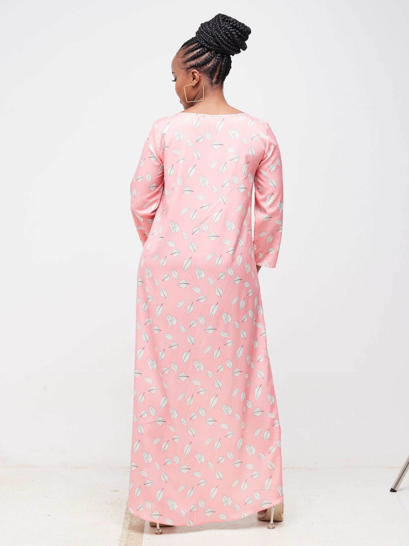 Vivo Tana 3/4 Tulip Sleeve Overlap Maxi Top - Pink Floral Print - Shop Zetu Kenya
