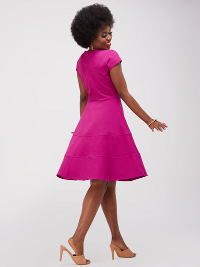 Vivo Waridi A-Line Dress - Burgundy - Shopzetu