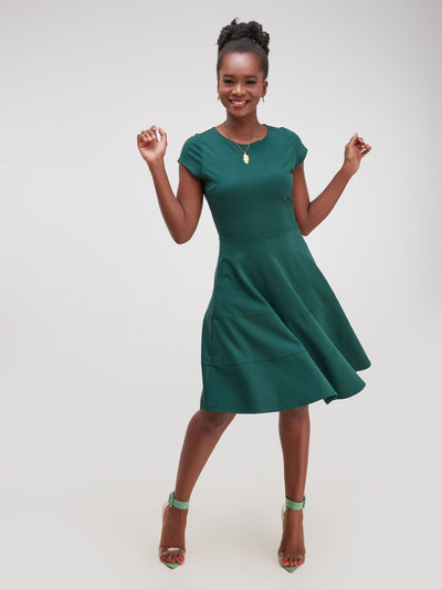 Vivo Waridi A-Line Dress - Green - Shopzetu