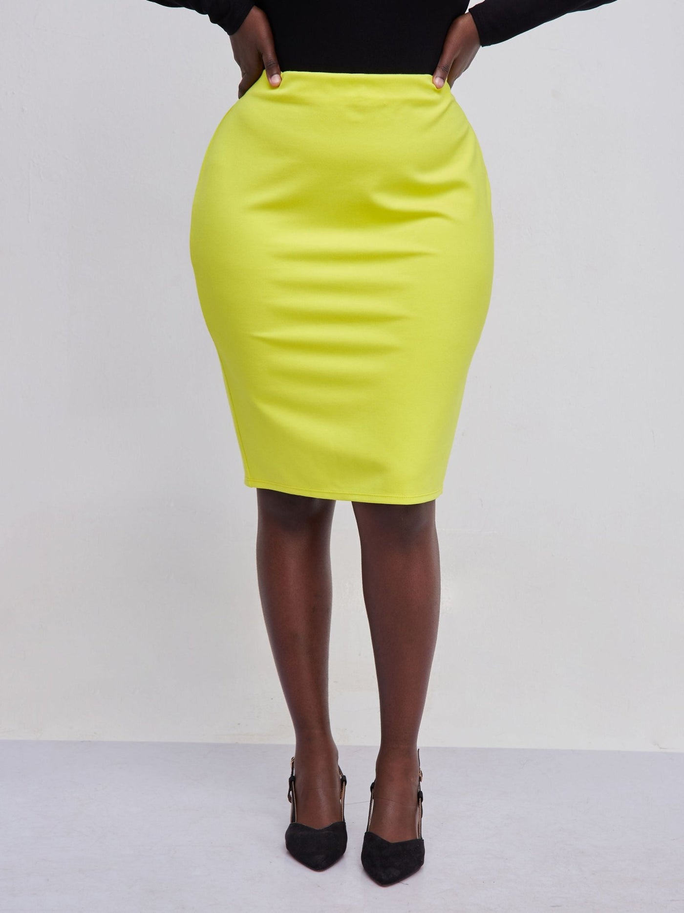 Vivo Waridi Pencil Skirt - Yellow - Shopzetu