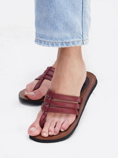 Biba Trends Collections Maroon Sandals - Maroon / Brown - Shopzetu