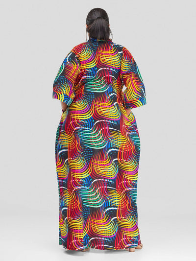 Hando Afrikan Designs Kipepeo Kimono - Orange Print - Shopzetu