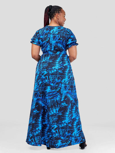 Phyls Collections Mtwapa Maxi Dress - Blue Print - Shopzetu