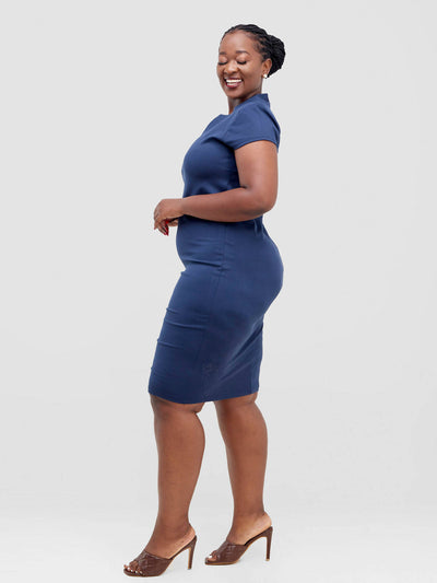 Aramay Joali Knee Length Dress - Navy Blue
