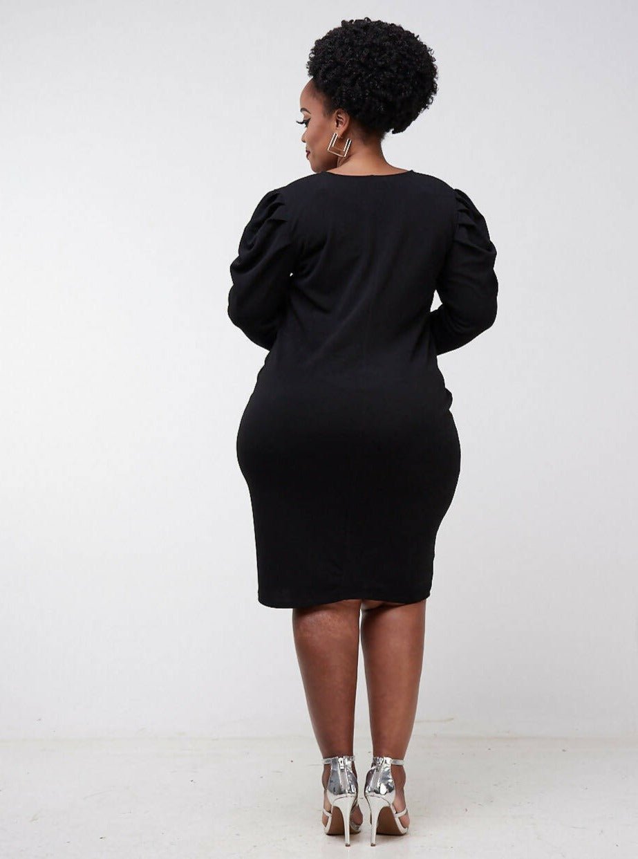 Lizola Trizah Bodycon Dress - Black - Shopzetu