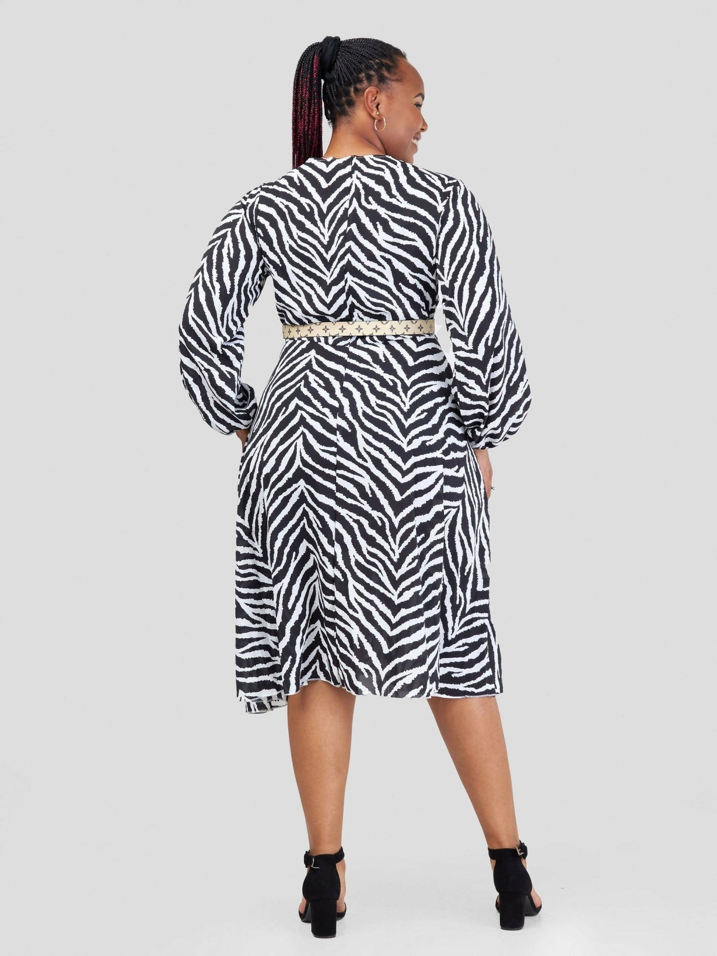 Home Of Colors Zebra Print Dress - Black/White - Shopzetu