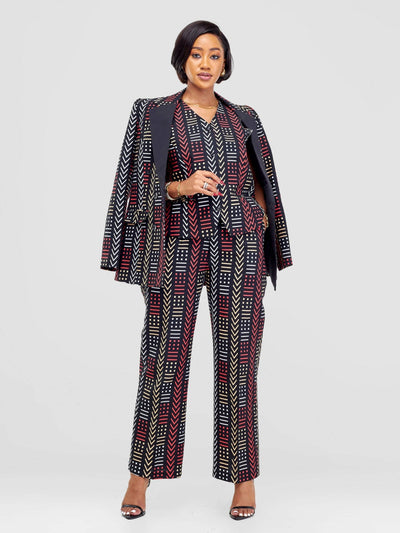 SBV Ankara Pant Suit-Tribal Print - Multi-colored - Shopzetu