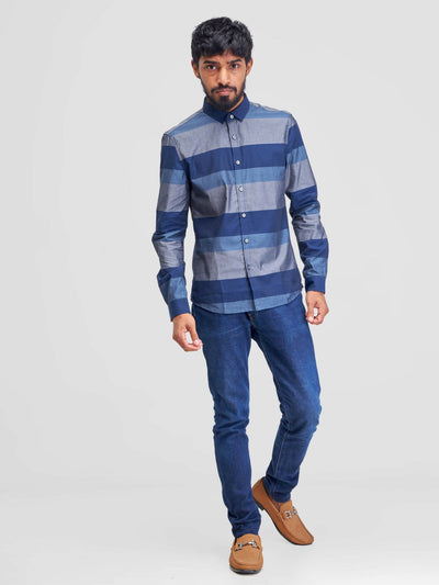BDM Reuben Shirt - Blue / Grey - Shopzetu