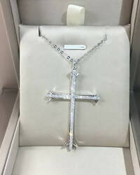 Slaks World Fashion Cross Design Pendant Necklace - Silver