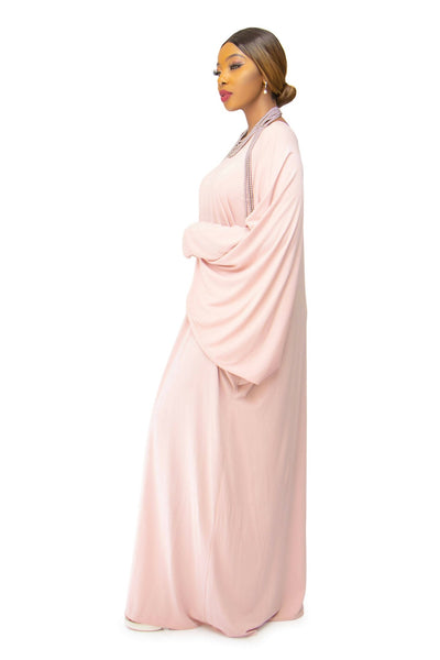 Sally Karago Batwing Maxi Dress - Pink - Shopzetu