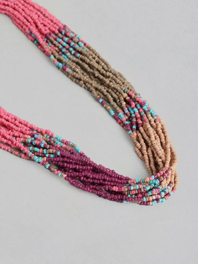 Slaks World Fashion Statement Necklace - Multicolor - Shopzetu
