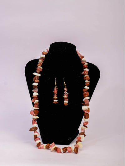 Klewisia Closet Ceramic Mix Necklace Beads Jewellery - Brown - Shopzetu