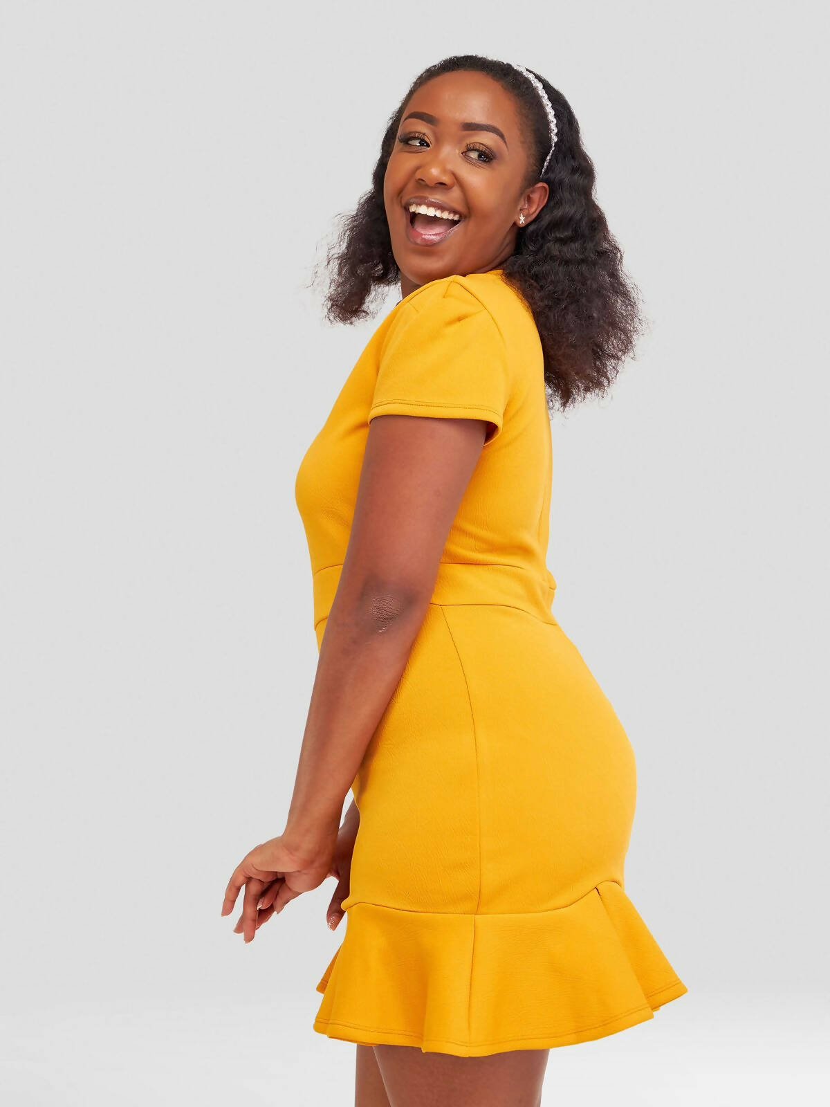 Jem Africa Kamene Mini Dress - Mustard - Shopzetu