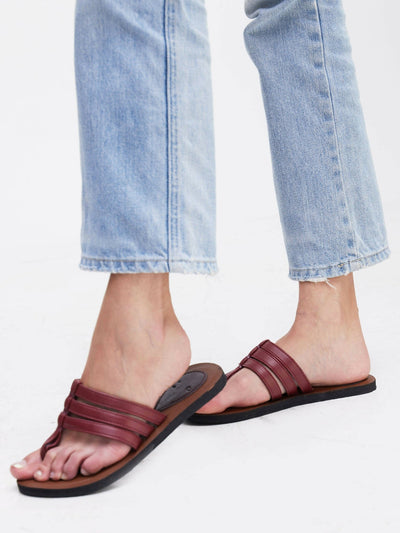 Biba Trends Collections Maroon Sandals - Maroon / Brown - Shopzetu