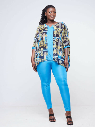 Dd Holdings Aziza Classic Fashion Two Piece Pant Sets - Blue - Shopzetu