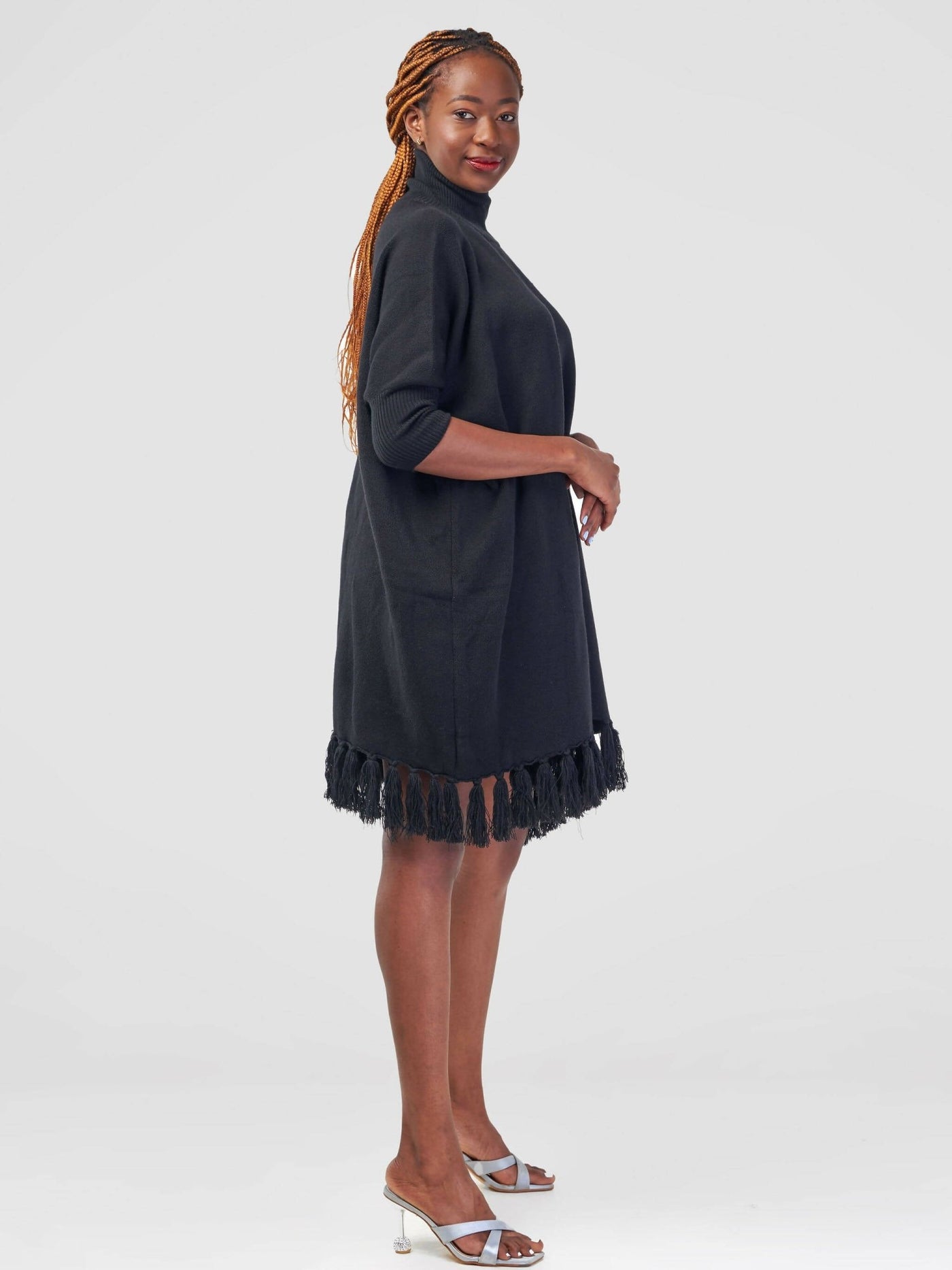 Anel's Knitwear Salsa Dress - Black - Shopzetu